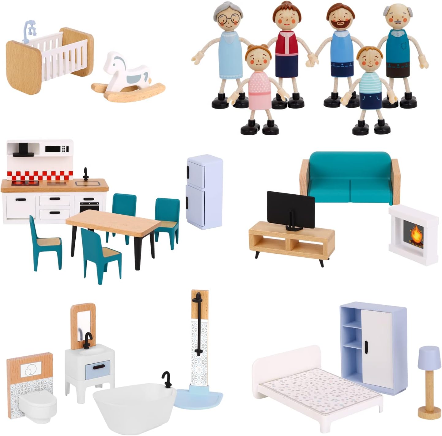 Maison de Poupées en Bois – Moderne et Ludique