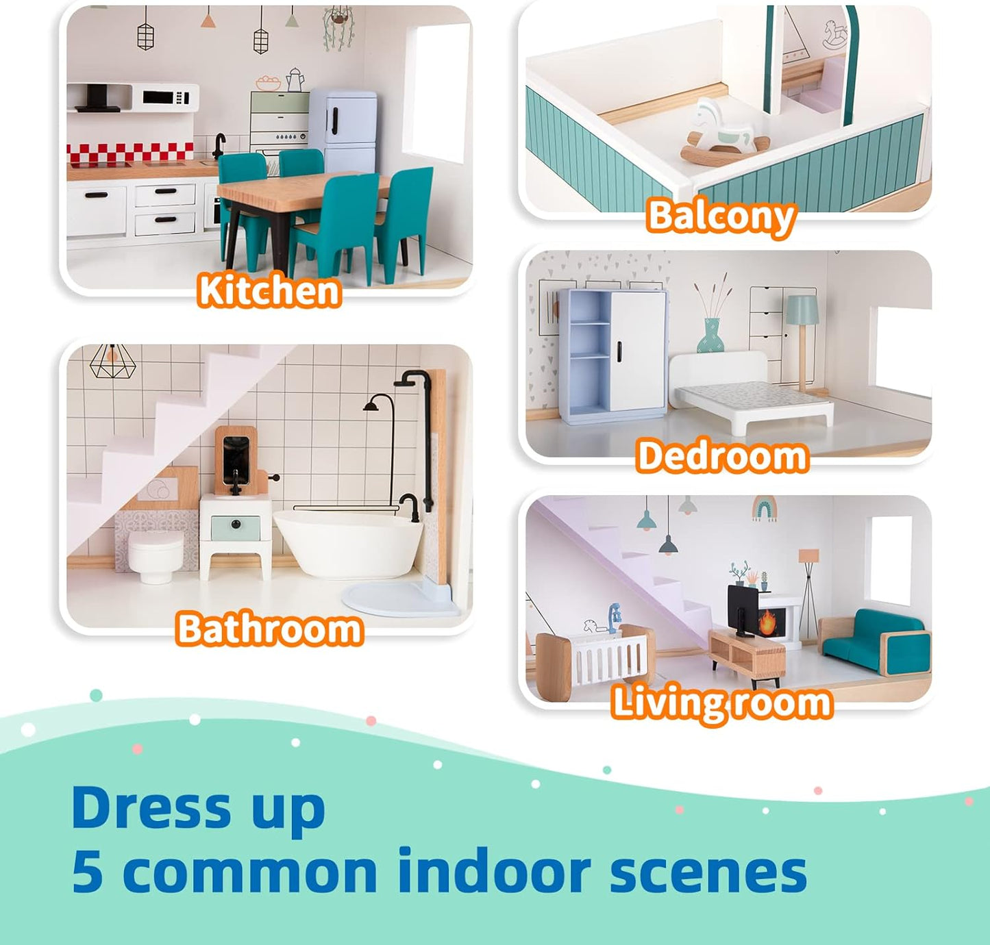 Maison de Poupées en Bois – Moderne et Ludique