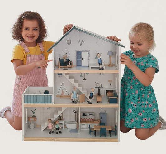 Maison de Poupées en Bois – Moderne et Ludique