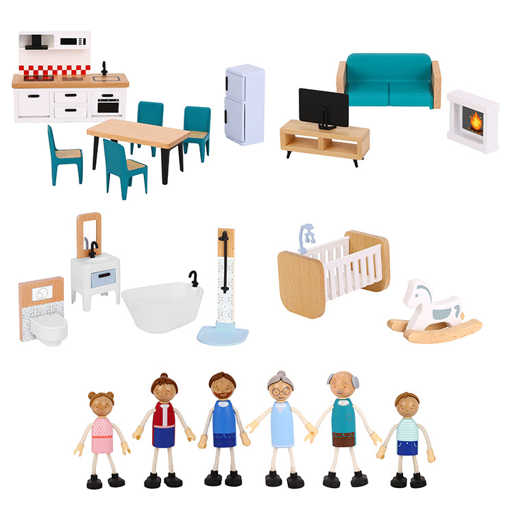 Maison de Poupées en Bois – Moderne et Ludique