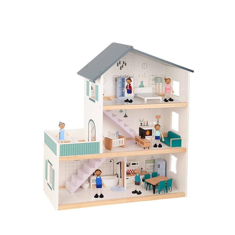 Maison de Poupées en Bois – Moderne et Ludique